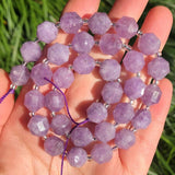Faceted Amethyst Beads Olive Shape Loose Stone Beads 8 10mm