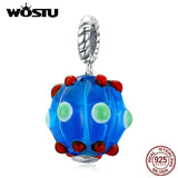 925 Silver Cobweb Heart Skull Charm Pendant for Bracelet Women Party DIY