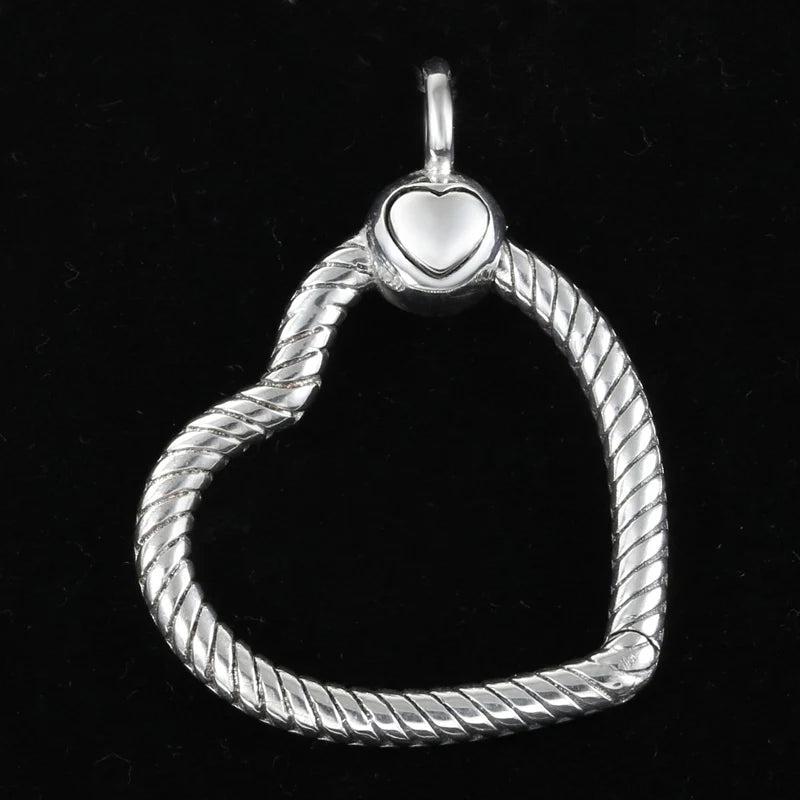 Love Heart Necklace Pendant with Crystal for 925 Sterling Silver Bracelet