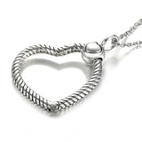 Love Heart Necklace Pendant with Crystal for 925 Sterling Silver Bracelet