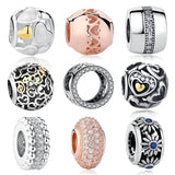 925 Sterling Silver Zircon Bead for Bracelets DIY Jewelry