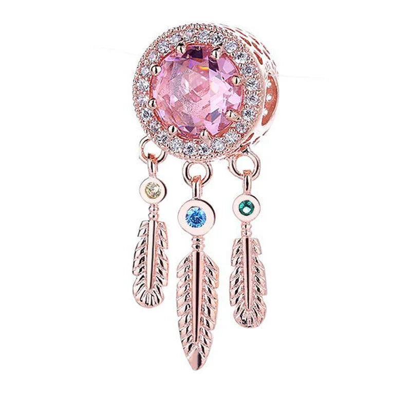 Radiant Hearts Dream Catcher Pendant Beads 925 Sterling Silver Charm