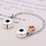 Rose Dangling Clip Safety Chain Beads for 925 Sterling Silver Charm Bracelet