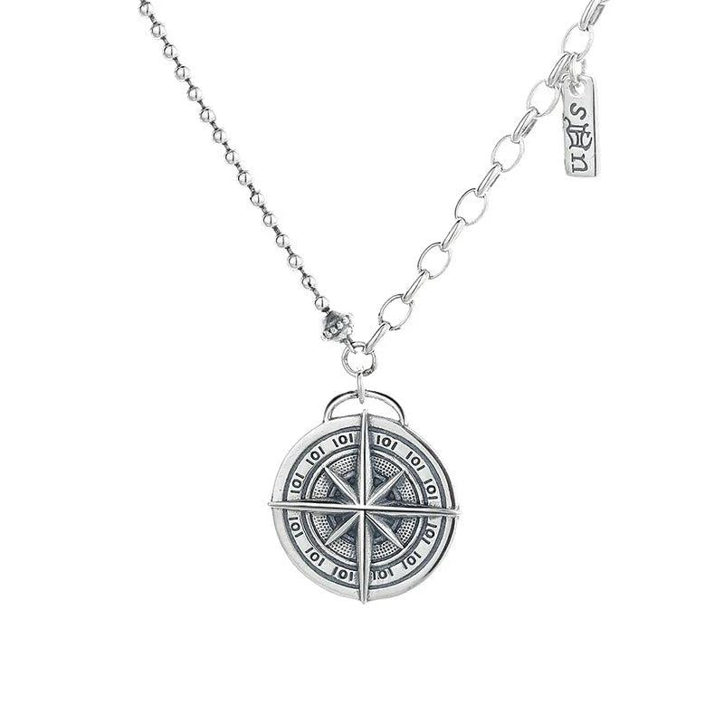 925 Silver Retro Double-sided Star Choker Necklace