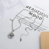 925 Silver Retro Double-sided Star Choker Necklace