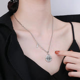 925 Silver Retro Double-sided Star Choker Necklace
