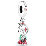Enamel Doll Hanbok Pendant Bead for 925 Silver Charm Bracelet