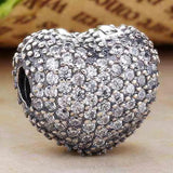 925 Silver Heart Clip Lock Stopper Beads for Bracelet