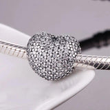 925 Silver Heart Clip Lock Stopper Beads for Bracelet