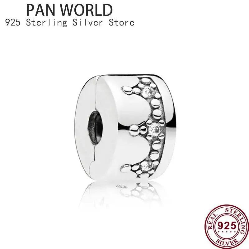 925 Silver Crown Charm Clip for Women's Bracelet Jewelry