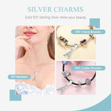 925 Silver A-Z Clear CZ Alphabet Letter Pendent Charm Bracelets DIY Necklace