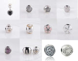 925 Silver Daisy Rose Infinity Heart Clip Charm for Bracelet