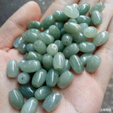 10PC Natural Jade Emerald Passepartout Beads DIY Bangle Charm Jewell