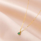 925 Silver Green Gemstone Chain Necklace for Women Wedding