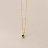 925 Silver Green Gemstone Chain Necklace for Women Wedding