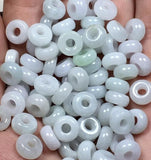 10PC Emerald Jadeite Abacus Beads DIY Bangle Charm Hand-Carved Luck