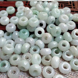 10PC Emerald Jadeite Abacus Beads DIY Bangle Charm Hand-Carved Luck