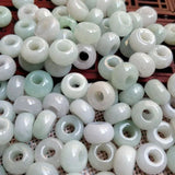 10PC Emerald Jadeite Abacus Beads DIY Bangle Charm Hand-Carved Luck