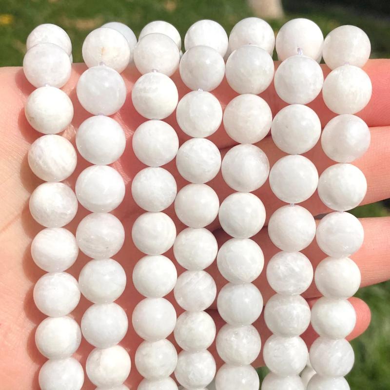 6mm 8mm10mm Moonstone Beads Round Loose Stone Beads DIY Jewelry Making 15Inch