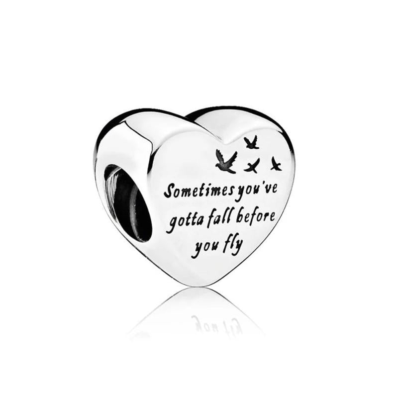 925 Silver Chinese Heart Charms for Jewelry Making