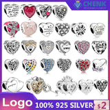 925 Silver Chinese Heart Charms for Jewelry Making