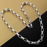 925 Silver 5mm Big Box Chain Necklace Wedding Jewelry