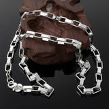 925 Silver 5mm Big Box Chain Necklace Wedding Jewelry