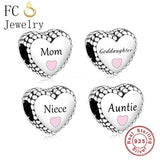925 Silver Goddaughter Auntie Niece Charm Bracelet Bead