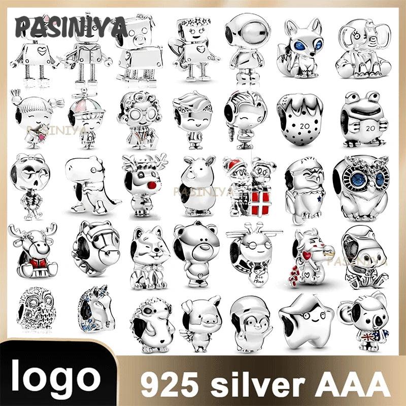 30 Heart Charms 925 Sterling Silver Fits Pandora Bracelet Jewelry Making