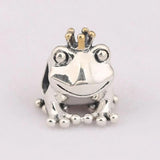 S925 Silver Bead DIY Jewelry Crown Frog Prince Charm for Bracelet
