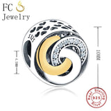 925 Silver Camera Lens Circles Beads for Charm Bracelet DIY