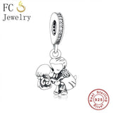 925 Silver Boy Girl Love Kiss Bead for Charm Bracelet