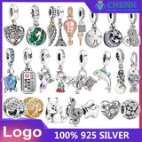 925 Silver Charm Bracelet Pendant with Logo
