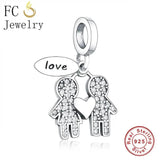 925 Silver Boy Girl Son Daughter Stone Pendant Bead for Charm Bracelet