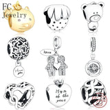 925 Silver Boy Girl Son Daughter Stone Pendant Bead for Charm Bracelet