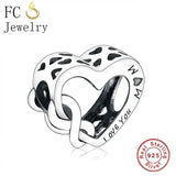 925 Silver Boy Girl Son Daughter Stone Pendant Bead for Charm Bracelet