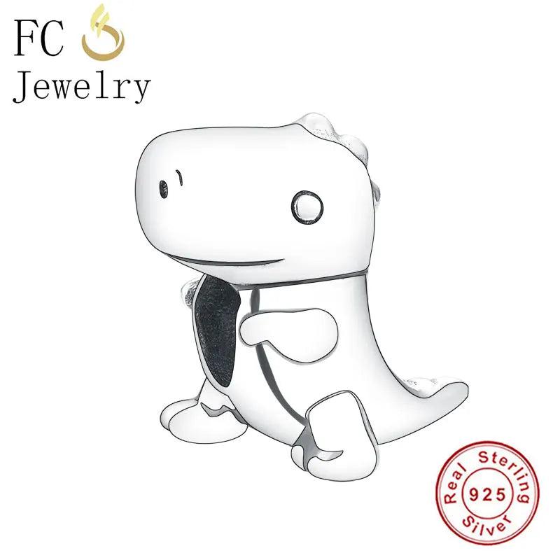 925 Silver Dino Bead for Charm Bracelet Necklace