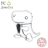 925 Silver Dino Bead for Charm Bracelet Necklace