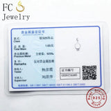 925 Silver Floating Ring Beads Pendant CZ Women DIY