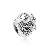 B20 Heart Charms 925 Sterling Silver Chinese Charms for Jewelry Making