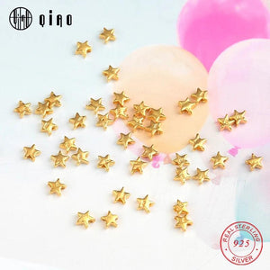10PCS 925 Sterling Silver Pentagram Beads for DIY Bracelet Jewelry