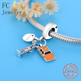 925 Sterling Silver York Enamel Beads Pendant for Bracelets