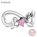 925 Silver Mother Daughter Infinity CZ Love Bead Women Berloque