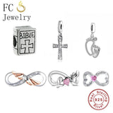 925 Silver Mother Daughter Infinity CZ Love Bead Women Berloque