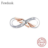 925 Silver Mother Daughter Infinity CZ Love Bead Women Berloque