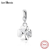 925 Silver Lucky Clover Charm Pendant for Bracelets