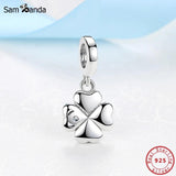 925 Silver Lucky Clover Charm Pendant for Bracelets