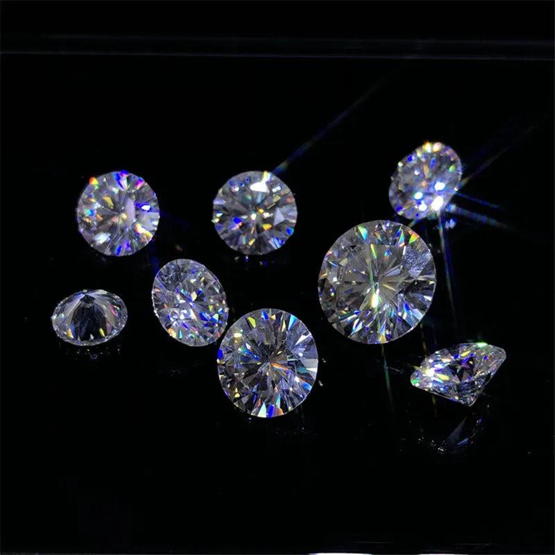 D Loose Moissanite Round Brilliant Cut Diamond Test Past VVS1 Moissanite Beads