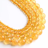 Citrine Beads Round Loose Stone Beads for DIY Jewelry Making