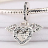 Heart & Angel Wings Spread Your Wings And Fly Pendant Beads